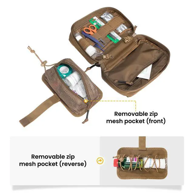 Alt view image 4 of 7 - Tactical First Aid Pouch IFAK Rip Away Molle EMT Pouch Compact Admin Pouch Medical Utility Pouch Emergency Survival Kits for Tactical Vest,Backpack