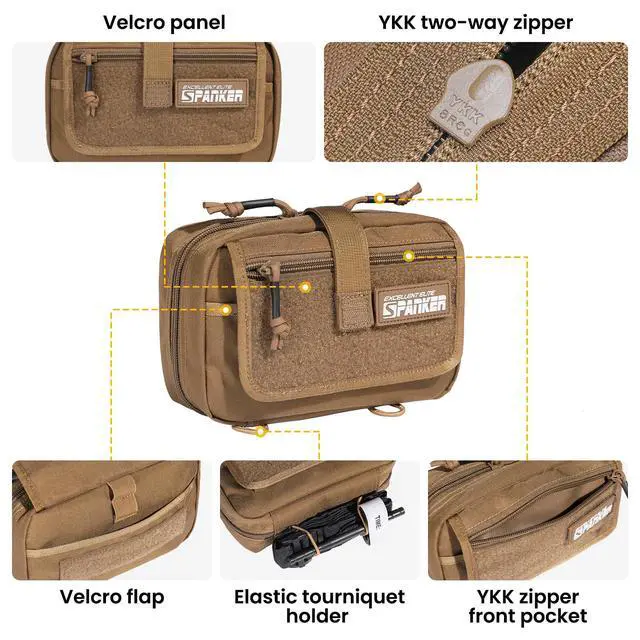 Alt view image 5 of 7 - Tactical First Aid Pouch IFAK Rip Away Molle EMT Pouch Compact Admin Pouch Medical Utility Pouch Emergency Survival Kits for Tactical Vest,Backpack