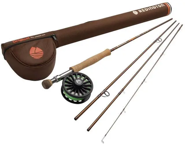 Main image of Original Fly Fishing Rod and Reel Combo Kit 9 4-Piece Medium Action Rod, Crosswater Reel, Rio Fly Line, Leader, and Travel Case Freshwater & All Water Options