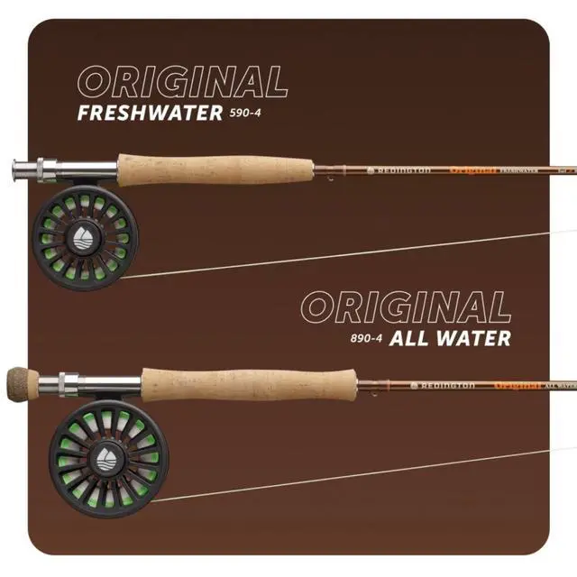 Alt view image 4 of 7 - Original Fly Fishing Rod and Reel Combo Kit 9 4-Piece Medium Action Rod, Crosswater Reel, Rio Fly Line, Leader, and Travel Case Freshwater & All Water Options