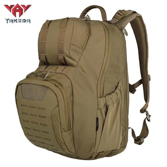 Alt view image 2 of 7 - 500D NylonTactical Military Backpack for Men,Fit 12.6-15.6 inches Laptop, Daily Bag for Hiking,hunting,running (Tan)