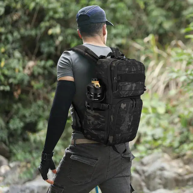 Alt view image 2 of 7 - Tactical Backpack for Men 35L Military Backpack MOLLE 1000D Army Daypack 3 Day Bug Out Bag for Work Camping Hiking Outdoor, Camo
