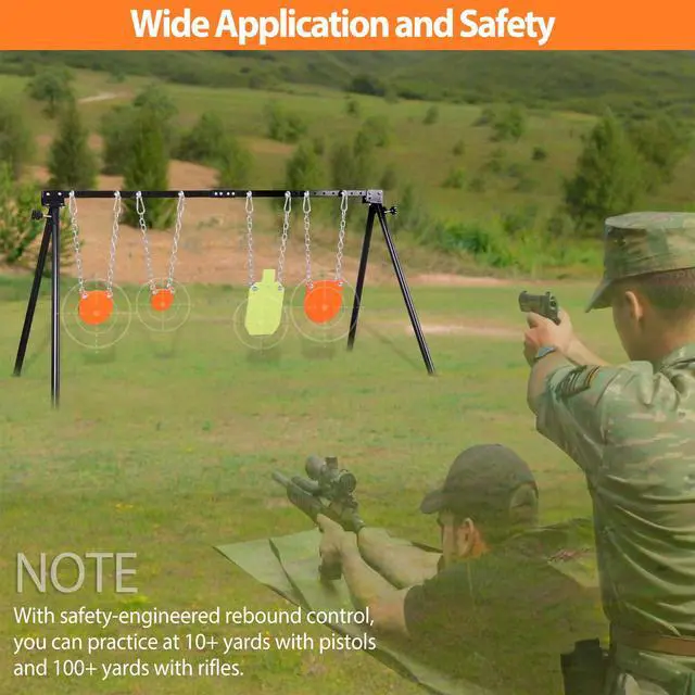 Alt view image 7 of 7 - AR500 Steel Shooting Targets, Laser-Cut Metal Targets with High-Visibility Glow Neon Color for Reactive Range Shooting
