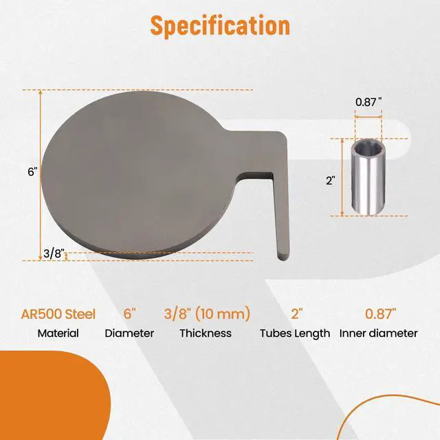 Alt view image 3 of 7 - 6Pcs AR500 Dueling Tree Paddles 6" X 3/8" Steel Target DIY Shooting Target Kits with Tubes