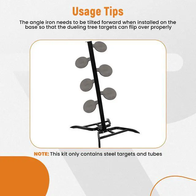 Alt view image 4 of 7 - 6Pcs AR500 Dueling Tree Paddles 6" X 3/8" Steel Target DIY Shooting Target Kits with Tubes