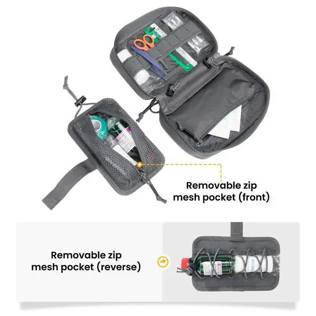 Alt view image 4 of 7 - Tactical First Aid Pouch IFAK Rip Away Molle EMT Pouch Compact Admin Pouch Medical Utility Pouch Emergency Survival Kits for Tactical Vest,Backpack