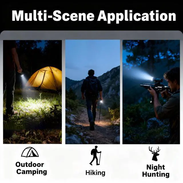 Alt view image 7 of 7 - Rifle Light, Tactical Weapon Scout Flashlight for 20mm Picatinny Rail with Remote Pressure Switch Tail Switch and Mount(600)
