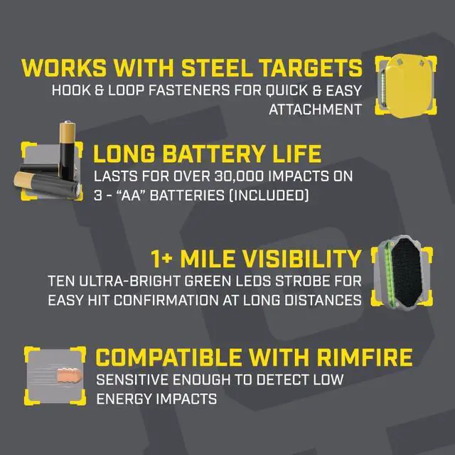 Alt view image 5 of 5 - Flash Bang, Target Hit Indicator with Impact Light System and Easy Attachment for Shooting, Shooting Sports, Target Practice