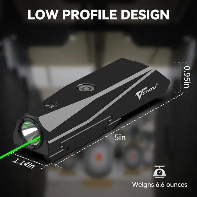 Alt view image 4 of 7 - P9L-G Tactical Light Laser Combo - 1600 Lumens LED & Green Laser Sight for Picatinny Rails with Magnetic Charger and Momentary/Constant-on Switch
