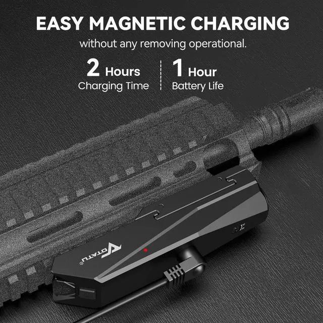 Alt view image 6 of 7 - P9L-G Tactical Light Laser Combo - 1600 Lumens LED & Green Laser Sight for Picatinny Rails with Magnetic Charger and Momentary/Constant-on Switch