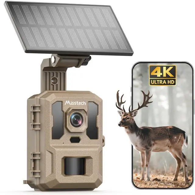 Main image of 4K UHD Solar Trail Camera, 0.1s Motion-Activated Wildlife Record | 64MP/4K Clear Night Vision for Outdoor & Game, No Monthly Fee, App Control, Local Storage, IP66 Weatherproof Deer Camera