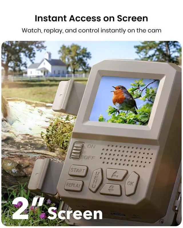 Alt view image 6 of 7 - 4K UHD Solar Trail Camera, 0.1s Motion-Activated Wildlife Record | 64MP/4K Clear Night Vision for Outdoor & Game, No Monthly Fee, App Control, Local Storage, IP66 Weatherproof Deer Camera