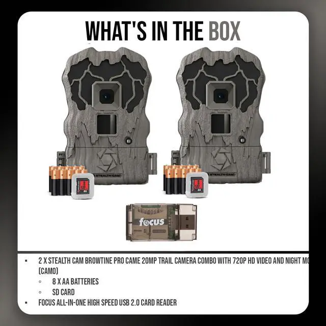 Alt view image 7 of 7 - Browtine Pro 20MP Trail Camera, 720p Video (Camo, 2 Pack) | 20MP Photos, 0.8 Second Trigger, 60 Ft Flash, 1-3 Photo Burst, Night Mode, Model Stc-Btp20k