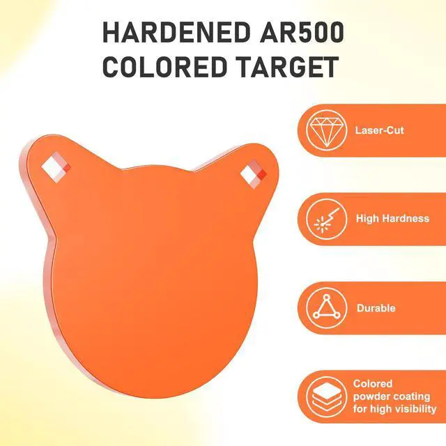 Alt view image 6 of 7 - AR500 Steel Targets for Shooting, 1/2'' or 3/8'' Thick Torso Gong Combo Metal Targets for Shooting Laser Cut Steel