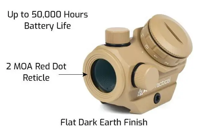 Alt view image 7 of 7 - RD-50 Reflex Red Dot Sight - 2 MOA Compact Red Dot Scope