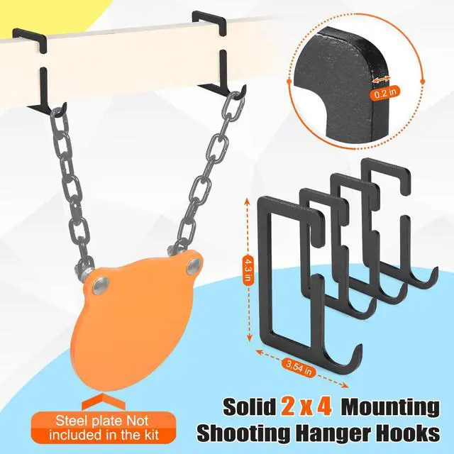 Alt view image 4 of 7 - Steel Target Stand Brackets, Modular Shooting Target Hanger, Shooting Target Holders, Heavy Duty Y & T Brackets with 12 Hanger Hooks for DIY Shooting Outdoor Range(Only Brackets)