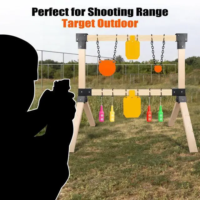 Alt view image 7 of 7 - Steel Target Stand Brackets, Modular Shooting Target Hanger, Shooting Target Holders, Heavy Duty Y & T Brackets with 12 Hanger Hooks for DIY Shooting Outdoor Range(Only Brackets)