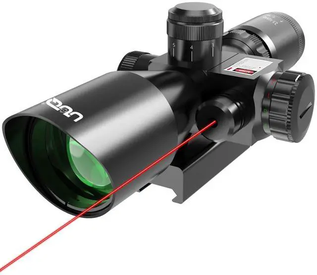 Main image of 2.5-10x40 Rifle Scope with Red/Green Illuminated Mil-dot with Red/Green Laser Combo-Green Lens Color,Tactical Scope for Gun Air Hunting,Free 20/11mm Mounts