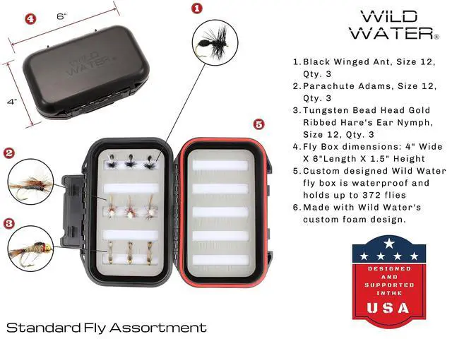 Alt view image 5 of 7 - Standard Fly Fishing Combo Starter Kit, 5 Foot 6 Inch Graphite Rod, 3-Weight, 4-Piece Fly Rod Kit, Includes Die Cast Aluminum Reel, Fly Box, Flies and Hard Tube Case with Pouch