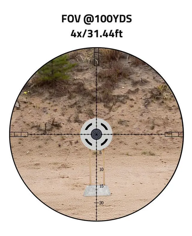 Alt view image 3 of 7 - Compact Rifle Scope with Illuminated Reticle, Zero Reset, Fixed Magnification Hunting Riflescope with 30mm Offset Scope Mount