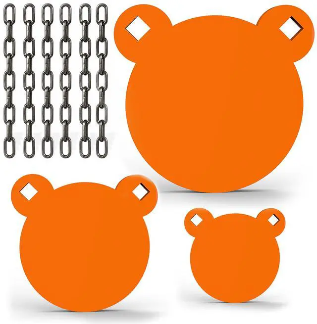 Main image of AR500 Steel Targets Combo, Add on Metal Chains, Laser Cut - No Burr - Neon Color