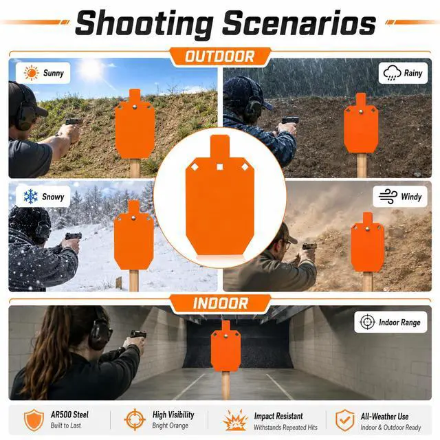 Alt view image 5 of 7 - AR500 Steel Targets Combo, Add on Metal Chains, Laser Cut - No Burr - Neon Color