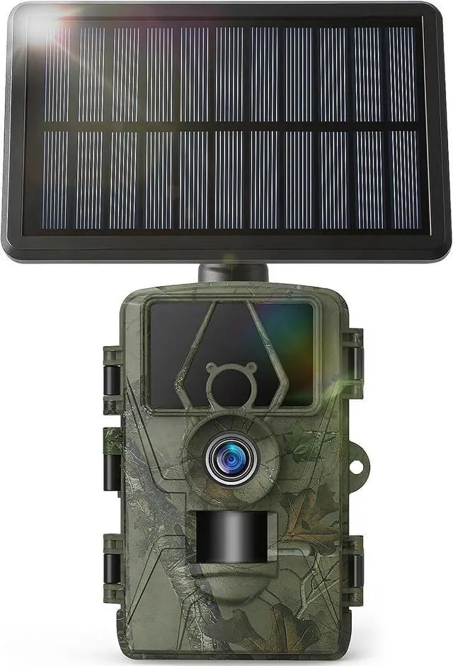 Main image of 8K Solar Trail Camera, 60MP Bluetooth WiFi Game Camera, APP Control Trail Cam,120° Detection Angle/Night Vision/0.1S Trigger Motion Activated/IP66 Waterproof, Deer for Wildlife Farm