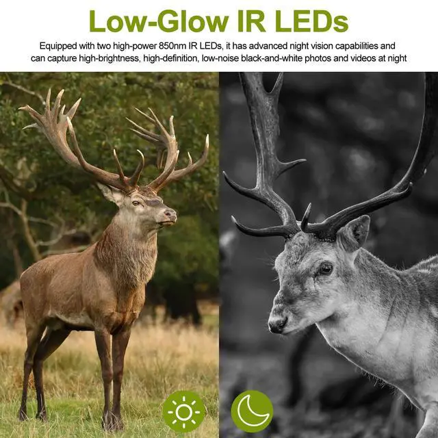 Alt view image 3 of 7 - 8K Solar Trail Camera, 60MP Bluetooth WiFi Game Camera, APP Control Trail Cam,120° Detection Angle/Night Vision/0.1S Trigger Motion Activated/IP66 Waterproof, Deer for Wildlife Farm