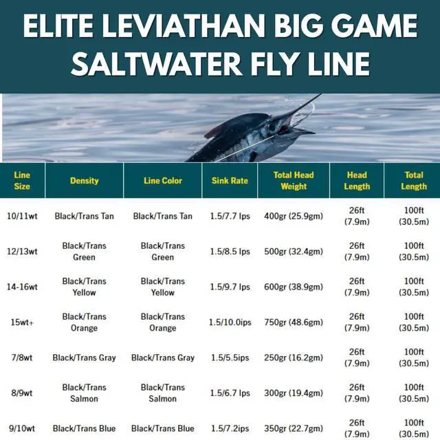 Alt view image 3 of 6 - Elite Leviathan - Tropical Series Saltwater Fly Line - Designed to Target Large Tropical Species - Low Stretch and Ultra Slick Performance - Easy Casting Fly Fishing Line