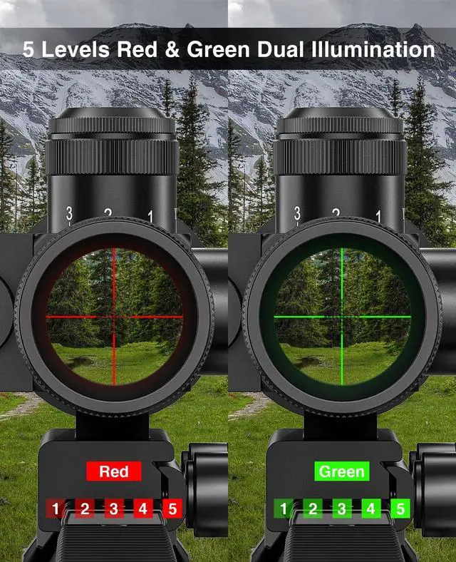 Alt view image 3 of 7 - 2.5-10x40 Red Green Illuminated Mil-dot Scope with Red/Green Laser Combo - Green Lens Color & Mounts