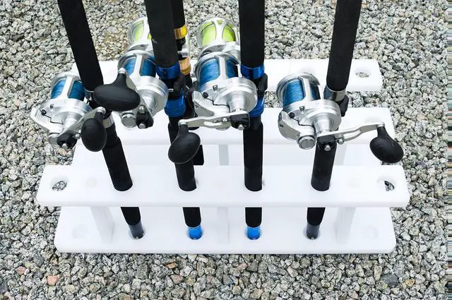 Alt view image 3 of 7 - 18 Pole Fishing Rod Holder Rack for Garage Heavy Duty Outdoor Boat Dock Storage