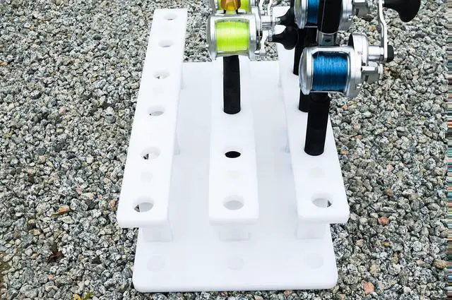 Alt view image 4 of 7 - 18 Pole Fishing Rod Holder Rack for Garage Heavy Duty Outdoor Boat Dock Storage