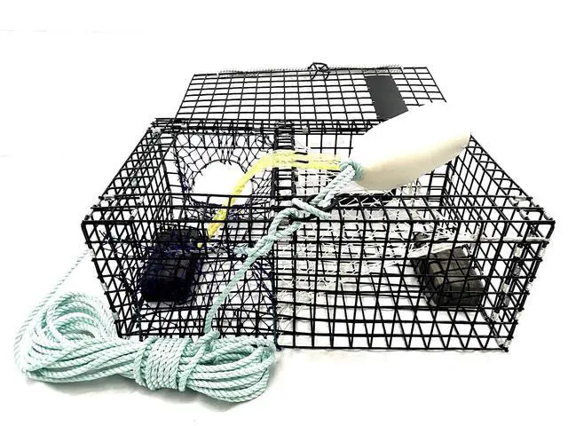 Alt view image 2 of 3 - Lobster Trap with Rope, Buoy, and Weak Link