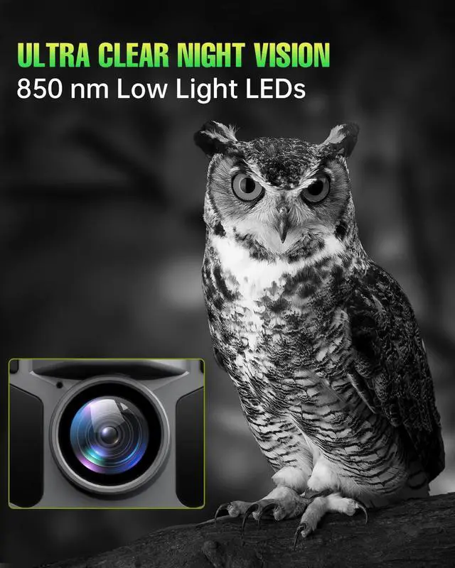 Alt view image 3 of 7 - Trail Camera 4K 64MP with 5000mAh Rechargeable Battery 64GB Micro Memory Card IP67 Waterproof, Night Vision, Motion Activated, Solar Powered Wildlife Hunting Camera Outdoor
