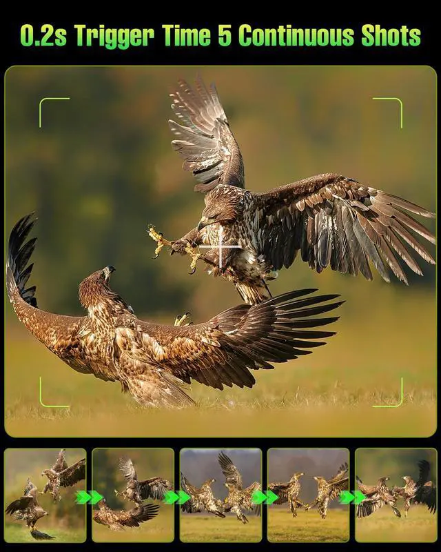 Alt view image 4 of 7 - Trail Camera 4K 64MP with 5000mAh Rechargeable Battery 64GB Micro Memory Card IP67 Waterproof, Night Vision, Motion Activated, Solar Powered Wildlife Hunting Camera Outdoor