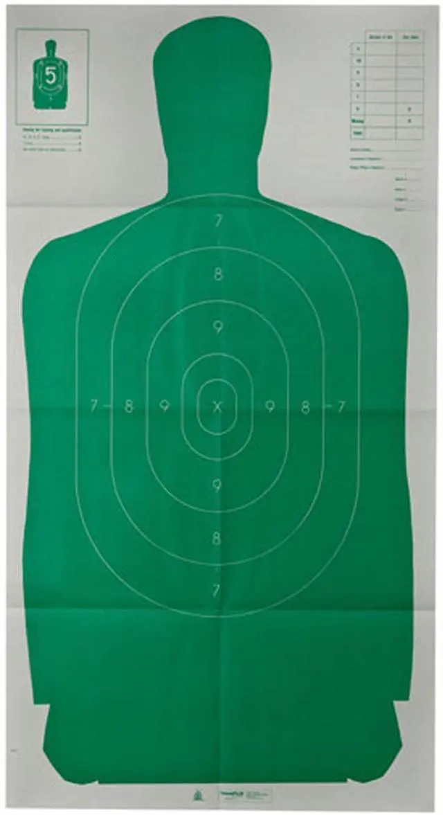 Main image of Traps and Targets, Police Silhouette Target, 24x45" Green (100 Pack) (40732)