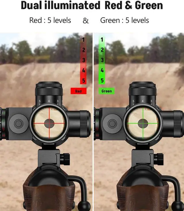 Alt view image 4 of 6 - 2.5-10x40 Red Green Illuminated Mil-dot Scope with Red/Green Laser Combo - Green Lens Color & Mounts