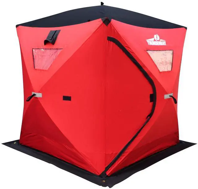 Main image of Ice Cube 2-4 Man Portable Ice Shelter, 24/34 Square Feet of Fishable Area, Portable 2-3 Person Ice Shanty