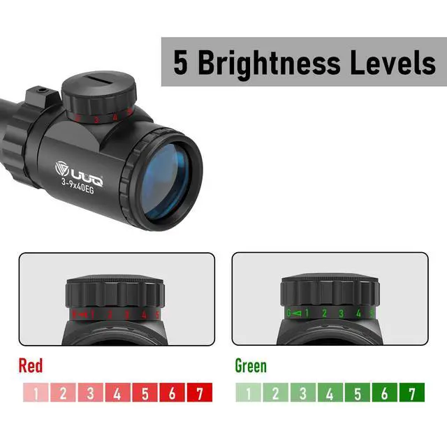 Alt view image 5 of 7 - 3-9×40 Rifle Scope with Red/Green Illumination and Rangefinder Reticle-Includes Batteries,Fits 11mm Free Mounts,Waterproof and Fog-Proof