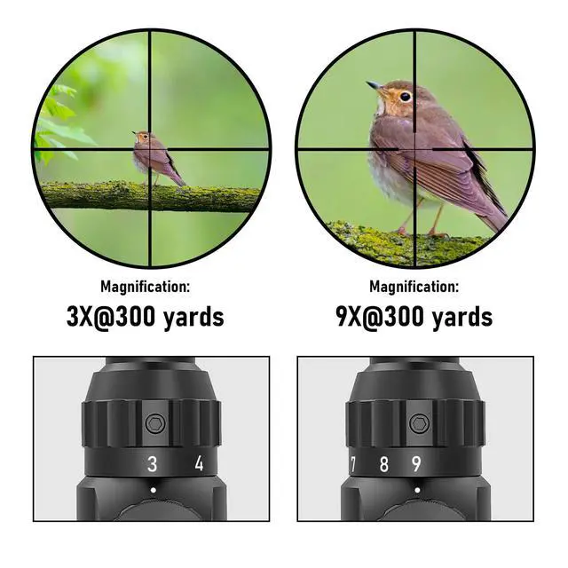 Alt view image 3 of 7 - 3-9×40 Rifle Scope with Red/Green Illumination and Rangefinder Reticle-Includes Batteries,Fits 11mm Free Mounts,Waterproof and Fog-Proof