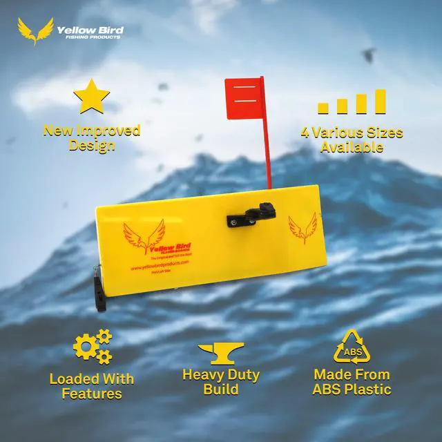 Alt view image 3 of 7 - Planer Boards for Fishing (4Pack) - 4 Size Options - Includes Tattle Flag kit