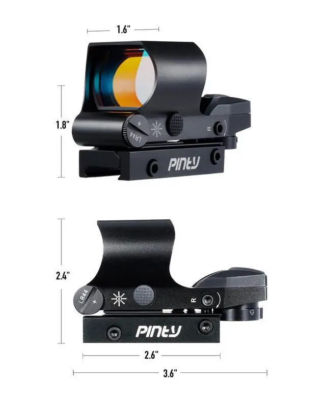 Alt view image 7 of 7 - Reflex Sight Red Dot Sight with Red/Green Dot & Multiple Reticles, for Picatinny Rail, Pistol, Rifle (Optional Laser Combo)