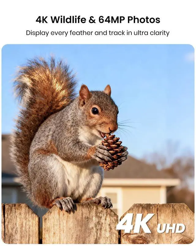 Alt view image 3 of 7 - 4K UHD Solar Trail Camera, 0.1s Motion-Activated Wildlife Record | 64MP/4K Clear Night Vision for Outdoor & Game, No Monthly Fee, App Control, Local Storage, IP66 Weatherproof Deer Camera