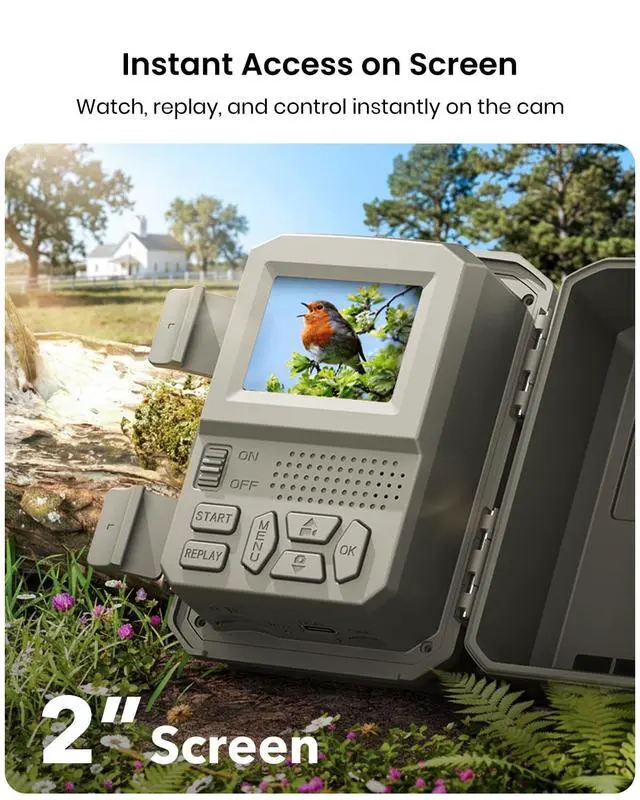 Alt view image 6 of 7 - 4K UHD Solar Trail Camera, 0.1s Motion-Activated Wildlife Record | 64MP/4K Clear Night Vision for Outdoor & Game, No Monthly Fee, App Control, Local Storage, IP66 Weatherproof Deer Camera