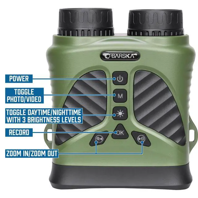 Alt view image 2 of 7 - NV-2 Night Vision Binoculars, 10X Magnification, 8X Digital Zoom, 43mm Lens, 3 Inch IPS Display, 40MP Photos, 2.5K Video, 820yd Range, 3-Level IR, USB-C Fast Charging, Day & Night Use