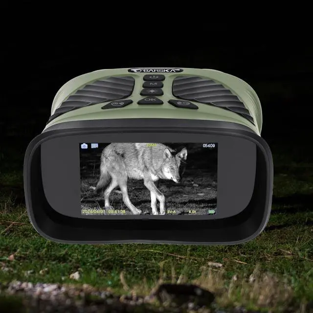 Alt view image 5 of 7 - NV-2 Night Vision Binoculars, 10X Magnification, 8X Digital Zoom, 43mm Lens, 3 Inch IPS Display, 40MP Photos, 2.5K Video, 820yd Range, 3-Level IR, USB-C Fast Charging, Day & Night Use
