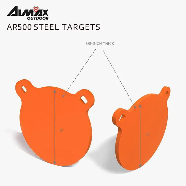Alt view image 2 of 7 - AR500 Steel Target Stand System Kit, 3/8 Thick 6 and 8 inch Gong Targets, Suitable for Most Pistol, Handgun and Rifle Calibers