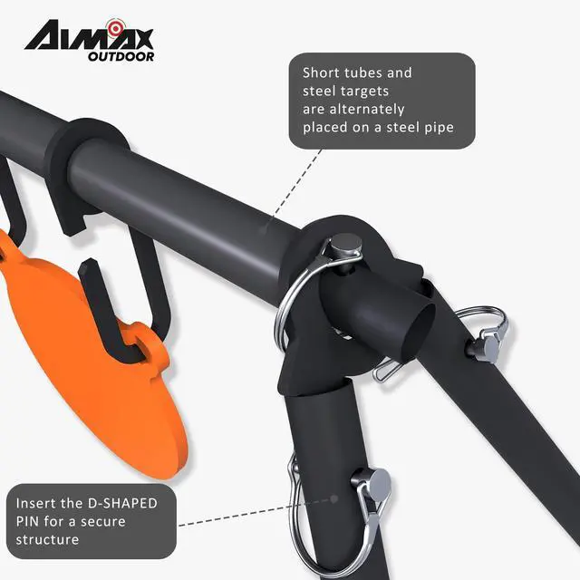 Alt view image 4 of 7 - AR500 Steel Target Stand System Kit, 3/8 Thick 6 and 8 inch Gong Targets, Suitable for Most Pistol, Handgun and Rifle Calibers