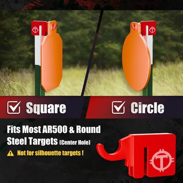 Alt view image 5 of 7 - T Post Target HangerEasy Assembly T Post Target Holder,Metal T Post Target Hook/Stand Gread for Gong or Shooting Stand,Quick, Tool-Free Installation