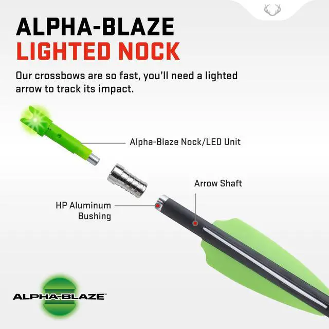 Alt view image 2 of 7 - Pro Elite 400 Select Arrow with Alpha-Blaze Lighted Nock - 20-inch, Pack of 3 - Superior Flight Visibility & Increased Accuracy for Railed Crossbows